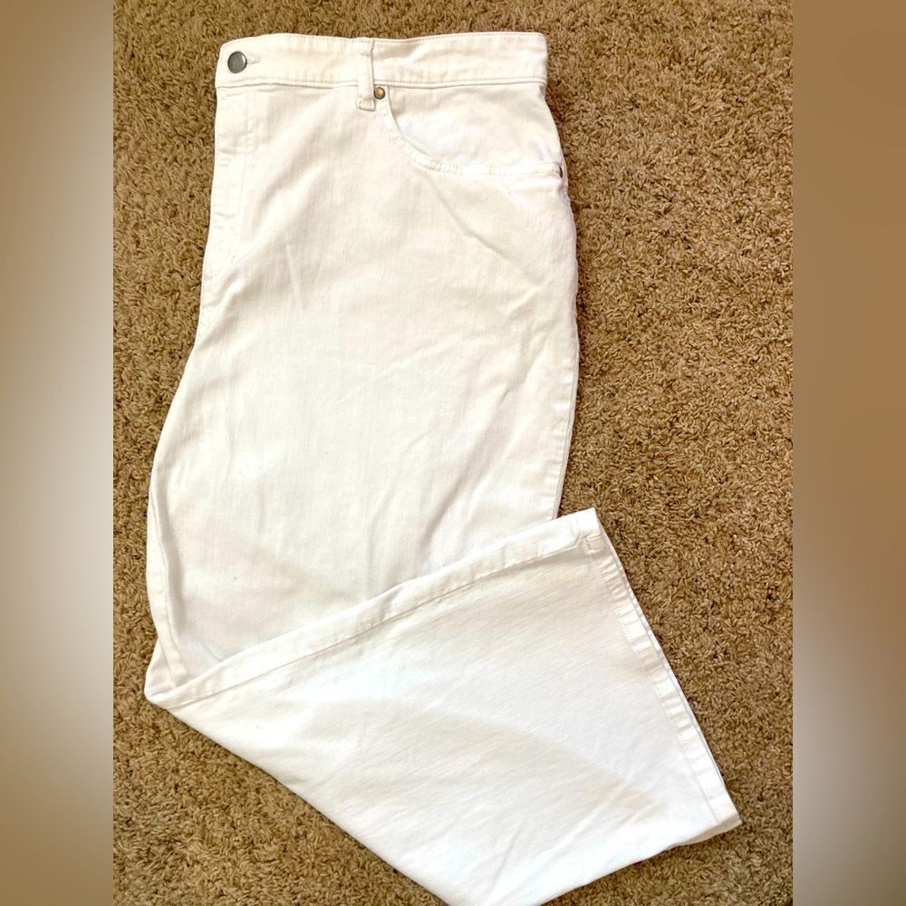 Eileen Fisher Organic Cotton White Denim Jeans
